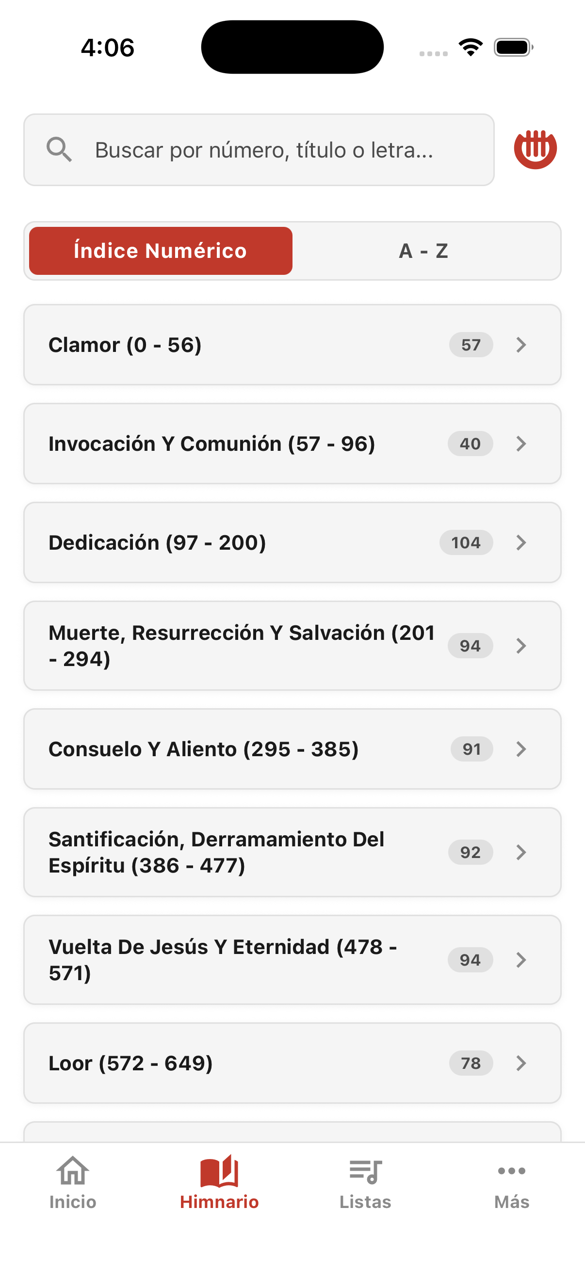 Categorías del Himnario - La Lira