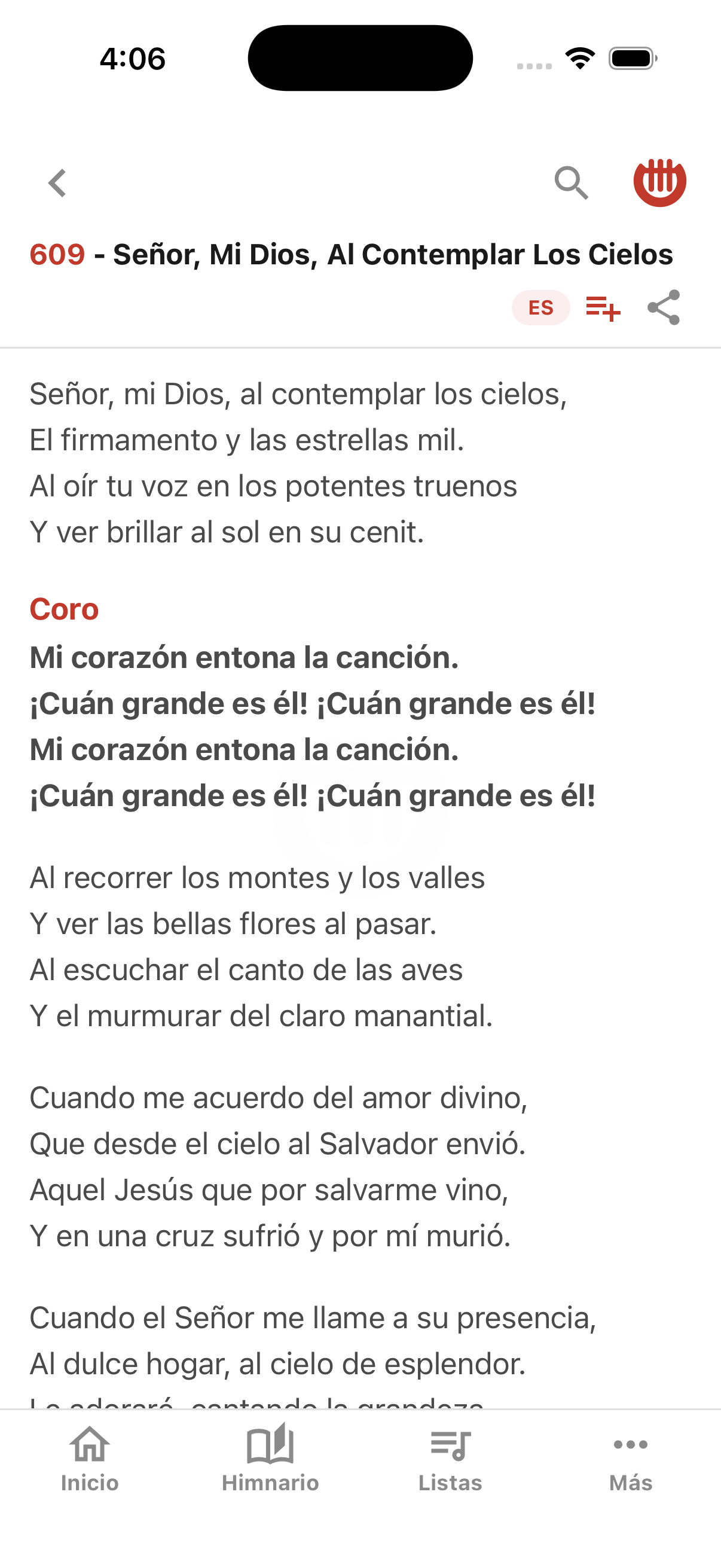 Letra del himno Señor Mi Dios Al Contemplar Los Cielos - La Lira